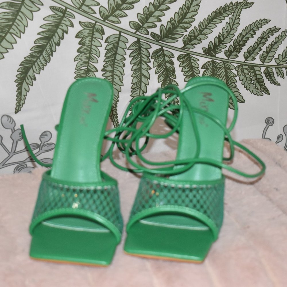 Green Strapy Heels